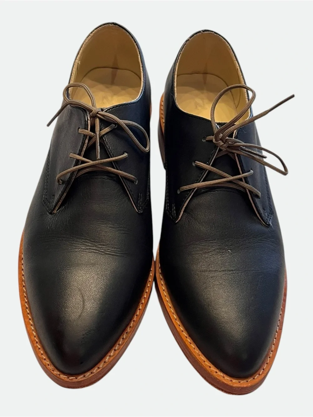 NISOLO James Oxford Black Leather Lace Up Shoes Women’s Size 7.5